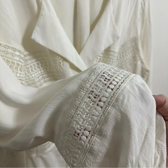 Chico's White Lace Detail Blouse - Picture 7 of 12